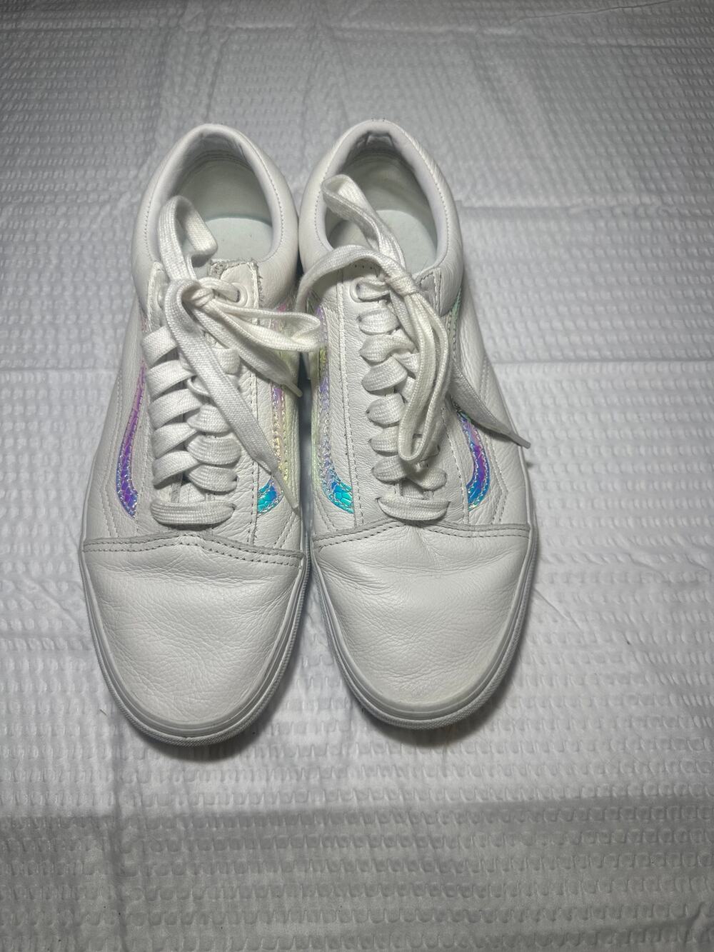 White leather VANS